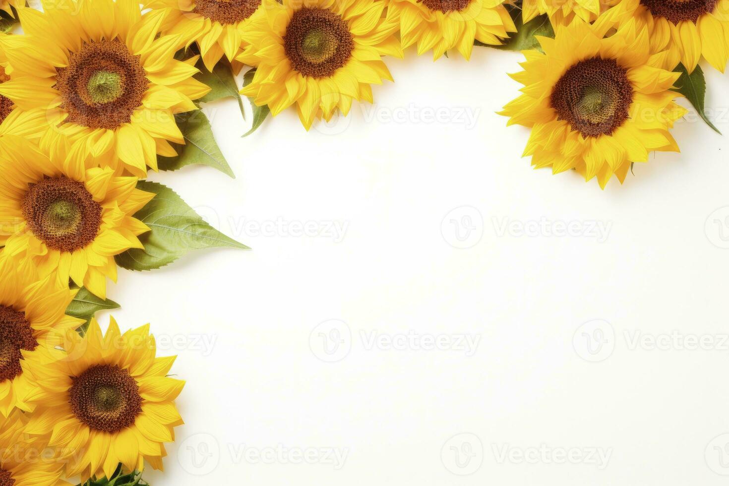 AI generated Sunflower Background with copy shape. AI Generated photo
