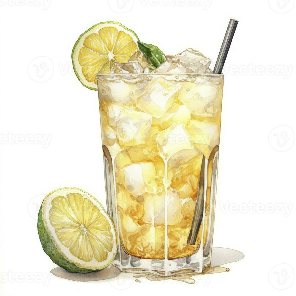 AI generated Watercolor jack fruit cream soda, Japanese soda. AI Generated photo