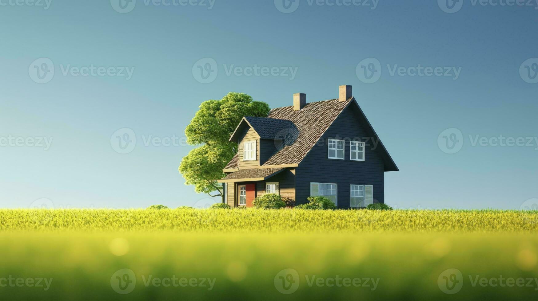 AI generated Green and environmentally friendly housing concept. AI Generated photo