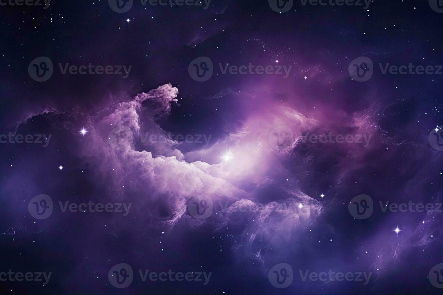 AI generated Purple Galaxy space stars in Outer Space. AI Generated photo