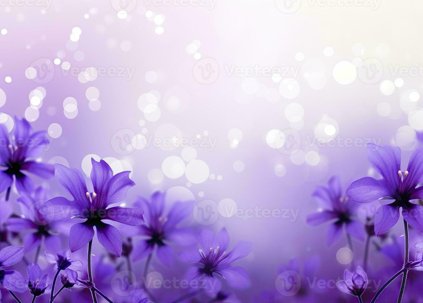 AI generated Abstract spring background with purple flowers. AI Generated photo