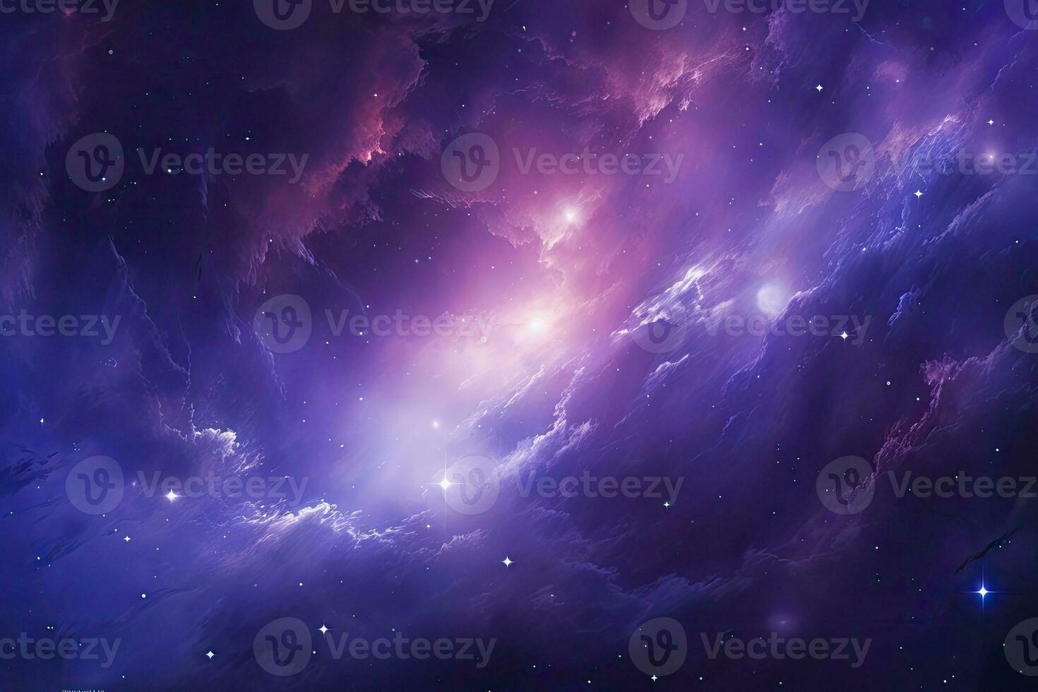 AI generated Purple Galaxy space stars in Outer Space. AI Generated photo