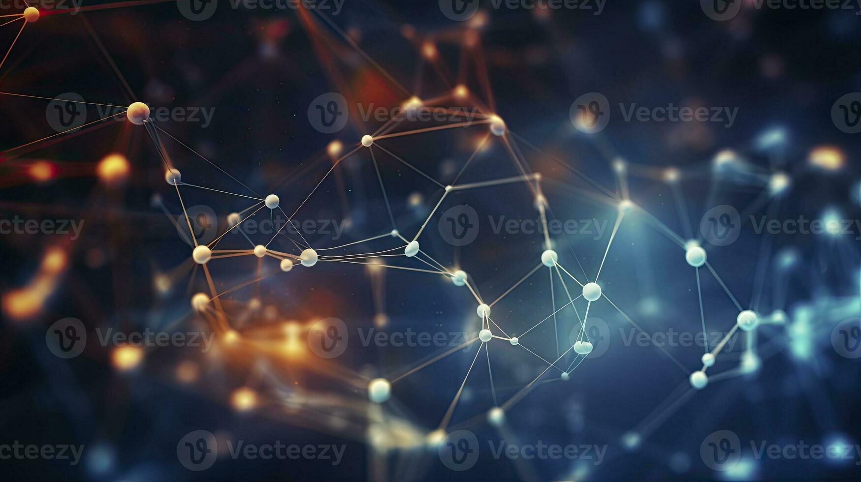 AI generated Abstract Digital Connections with Data and Blockchain Technology. AI Generated photo