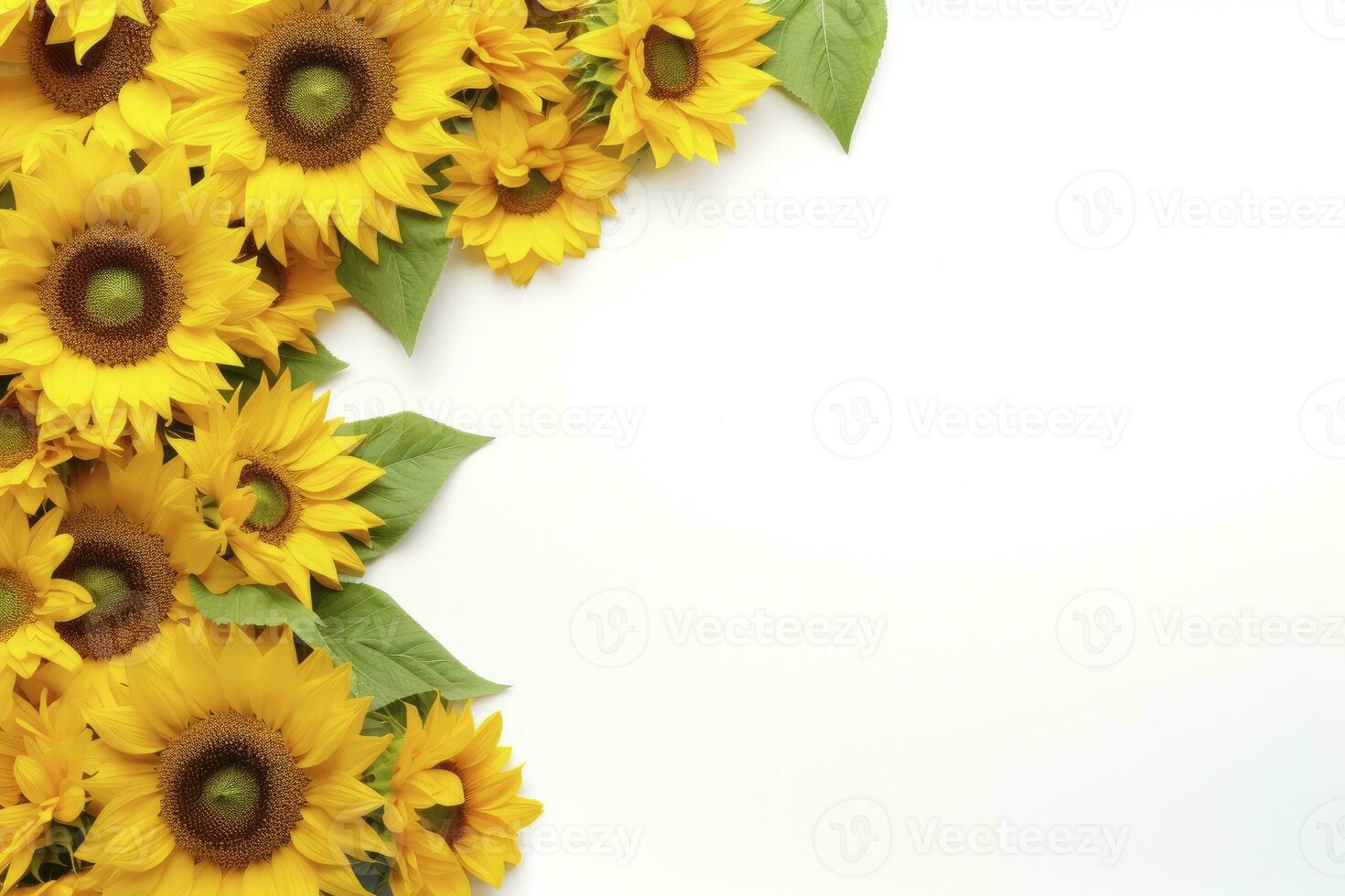 ai generado girasol antecedentes con Copiar forma. ai generado foto