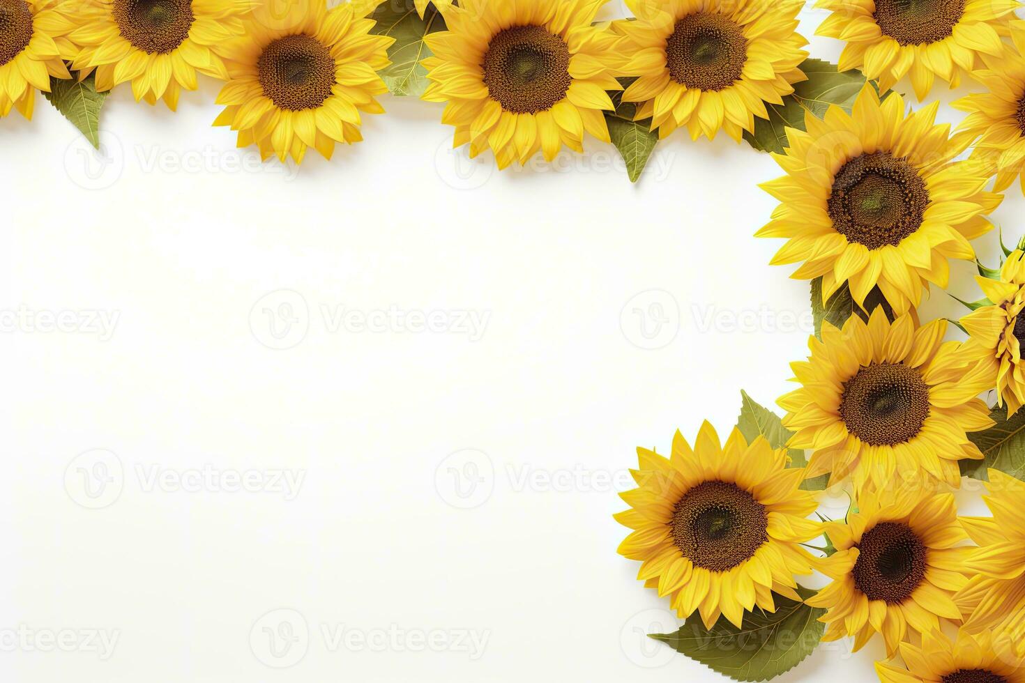 AI generated Sunflower Background with copy shape. AI Generated photo