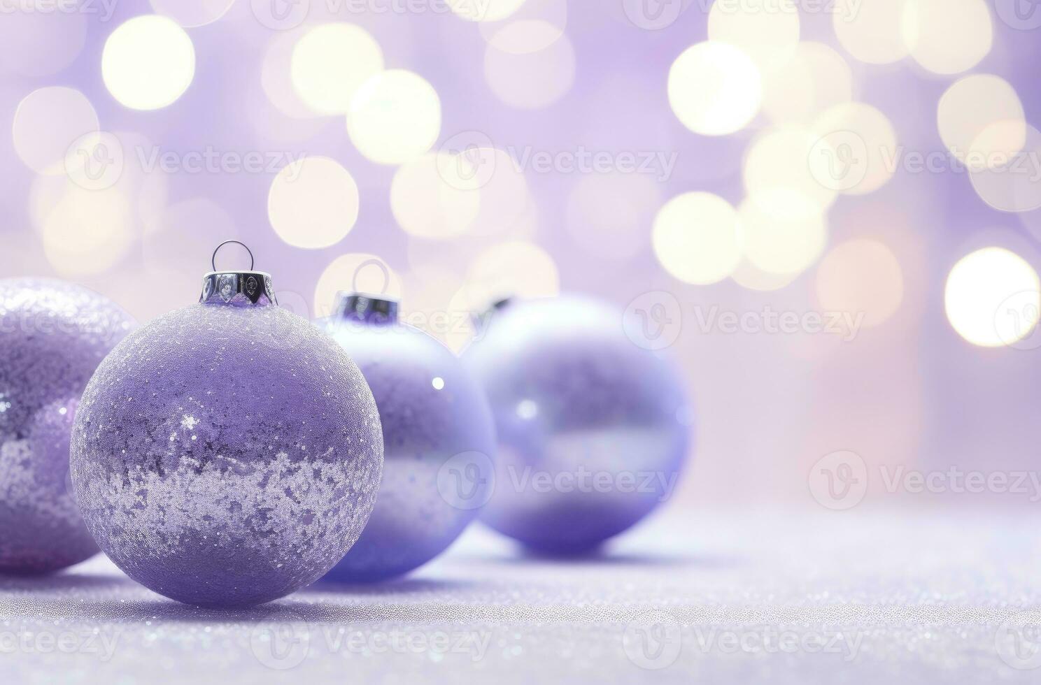 AI generated Christmas decorations ball on snow background. AI Generated photo