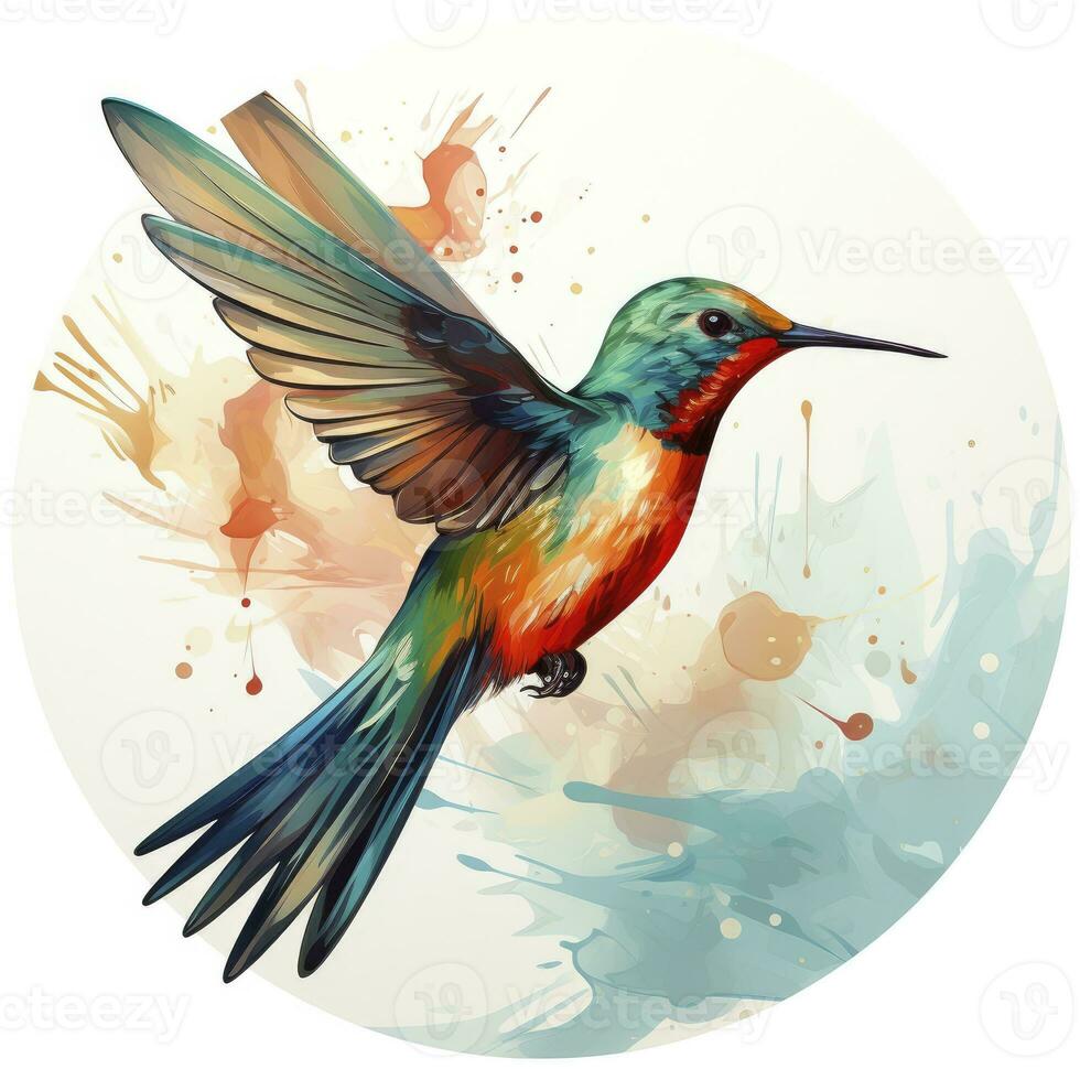 AI generated Hummingbird clipart on white background. AI Generated photo