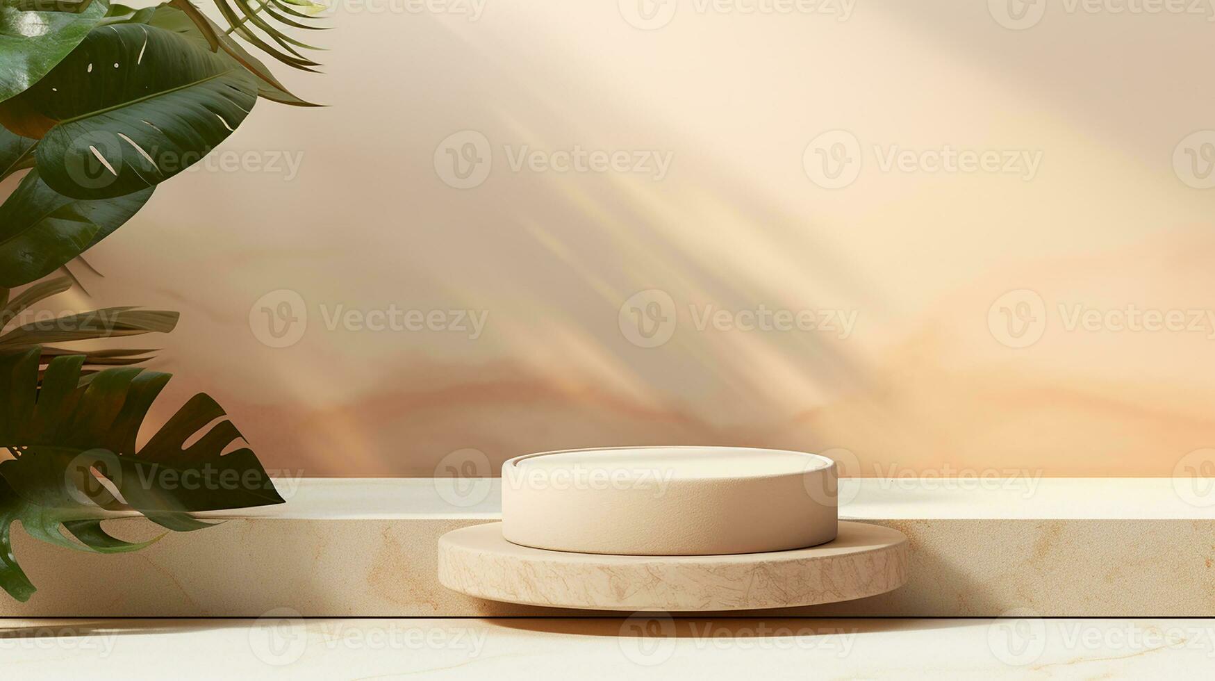 AI generated 3d rendered empty display podium Minimal scene for product display presentation photo