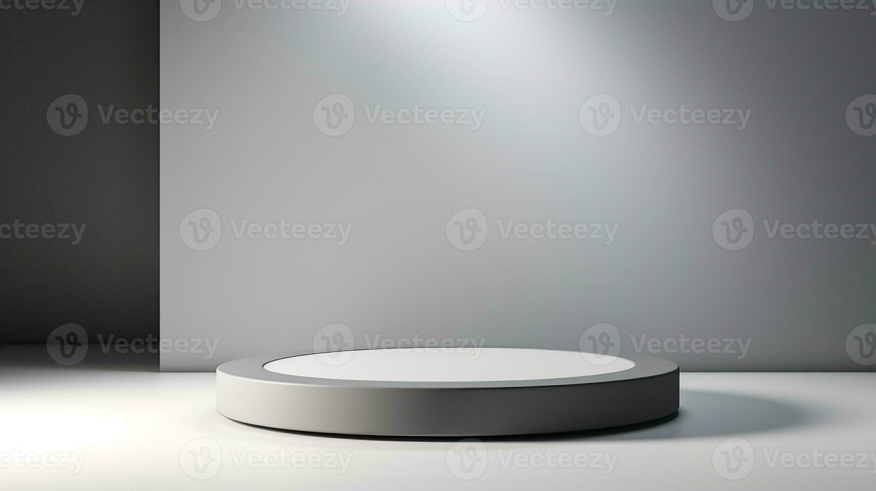 AI generated 3d rendered abstract gray empty display podium Minimal scene for product display presentation photo