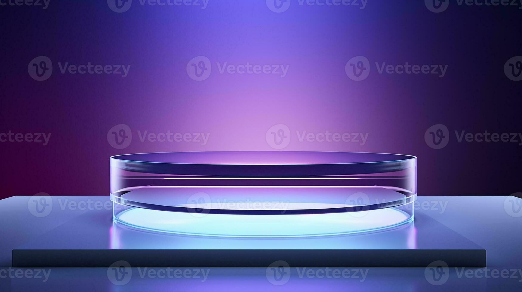 AI generated 3d rendered empty display glass podium Minimal scene for product display presentation photo