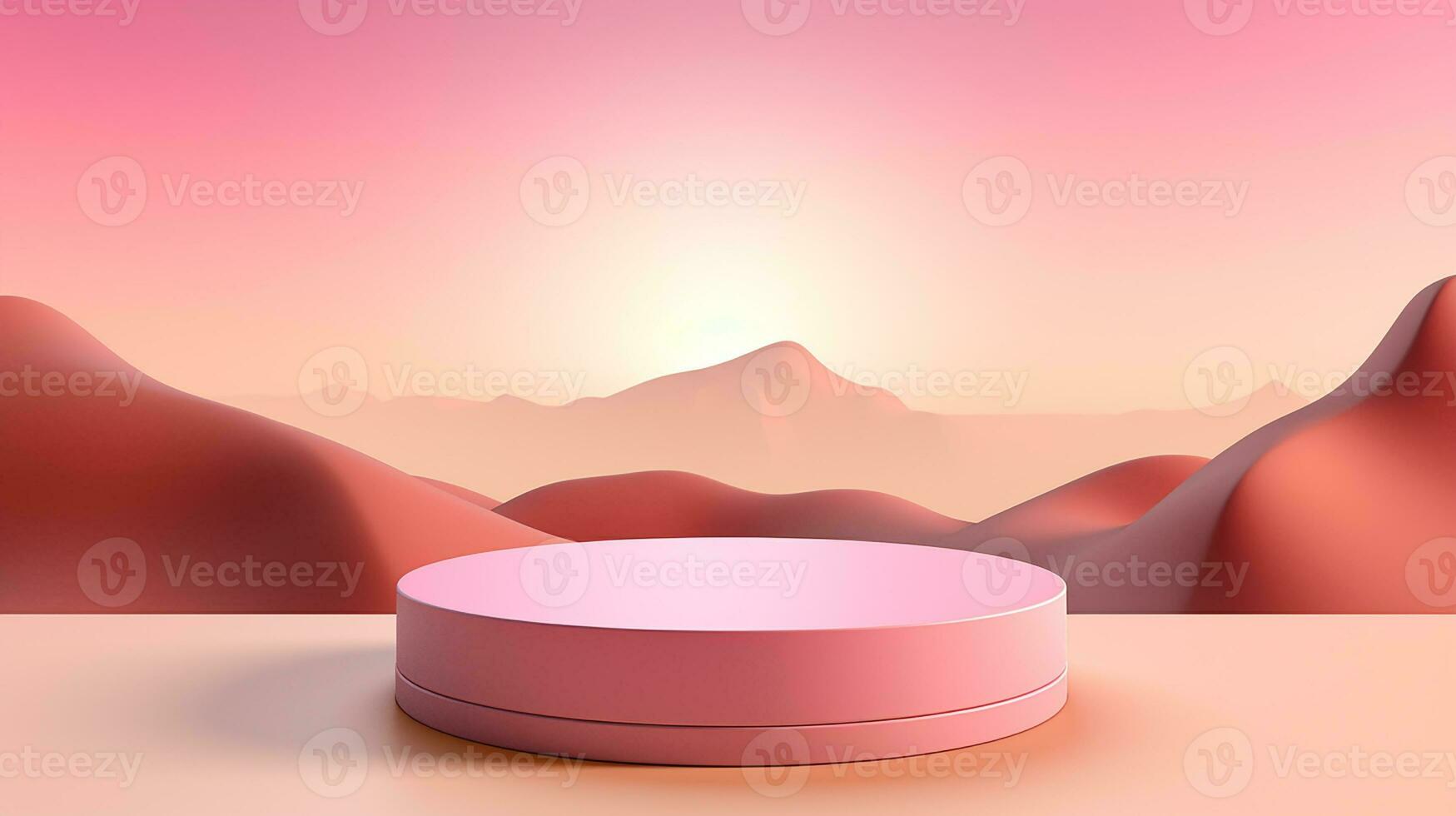 AI generated 3d rendered abstract empty display podium Minimal scene for product display presentation photo