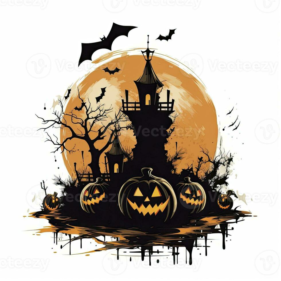 AI generated Halloween object on white background. AI Generated photo