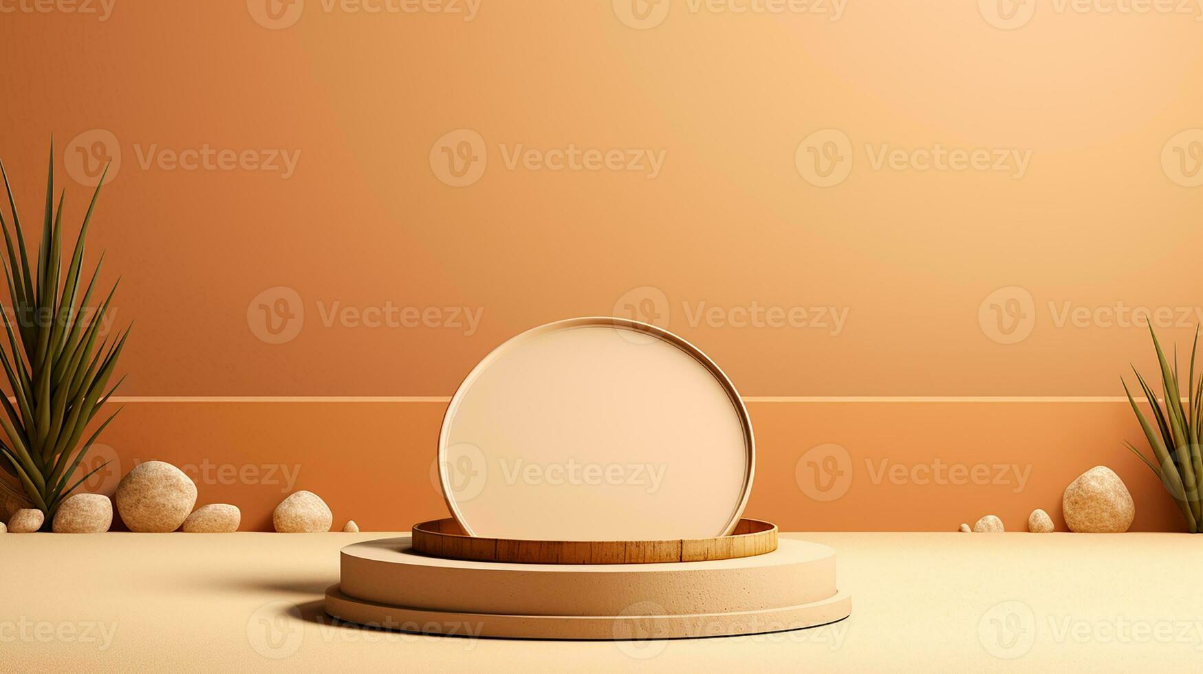 AI generated 3d rendered abstract empty display podium Minimal scene for product display presentation photo