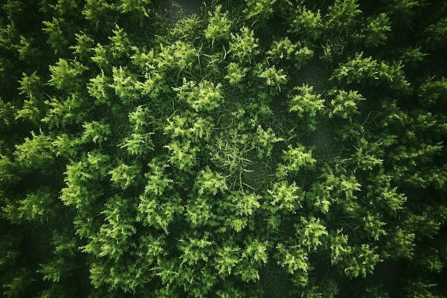 AI generated Aerial top view rural road in the forest, dirt road or mud road and rain forest, Aerial view road in nature, Ecosystem and healthy environment photo