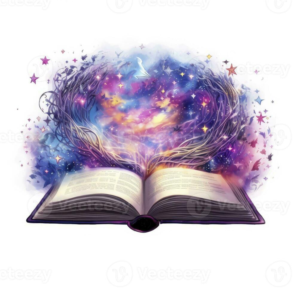 AI generated Galaxy celestial fantasy book watercolor for T-shirt Design. AI Generated photo