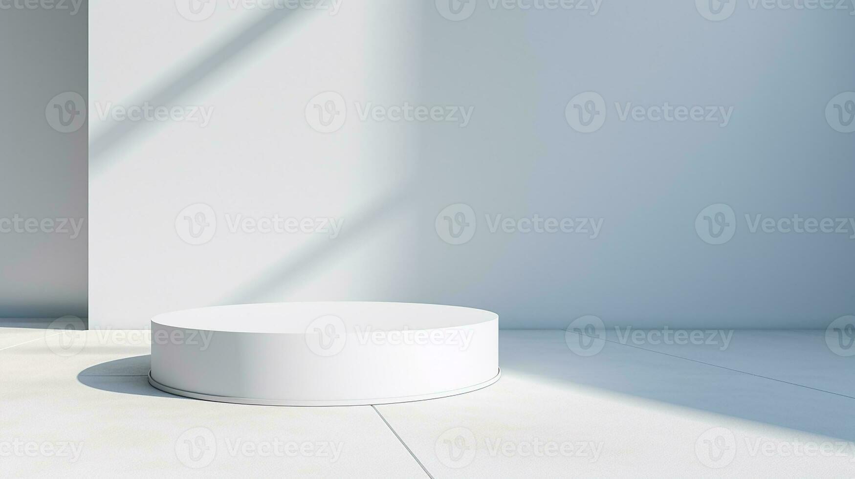AI generated 3d rendered white empty display podium Minimal scene for product display presentation photo