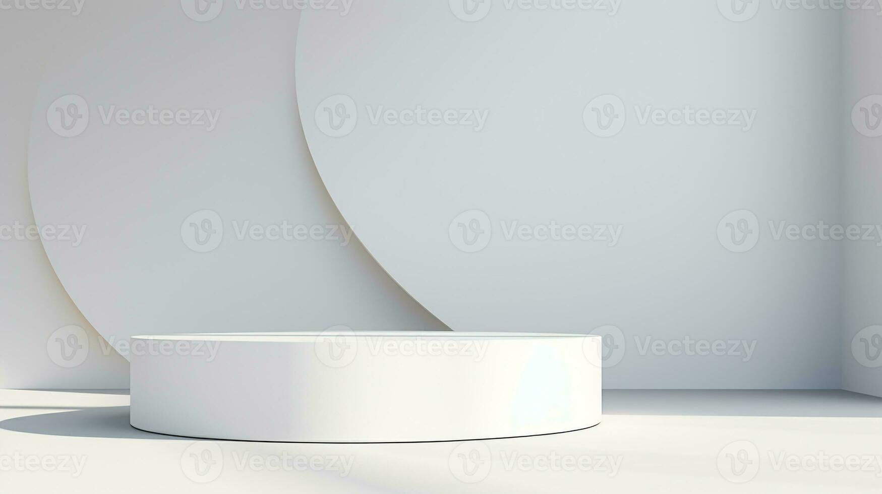 AI generated 3d rendered white empty display podium Minimal scene for product display presentation photo