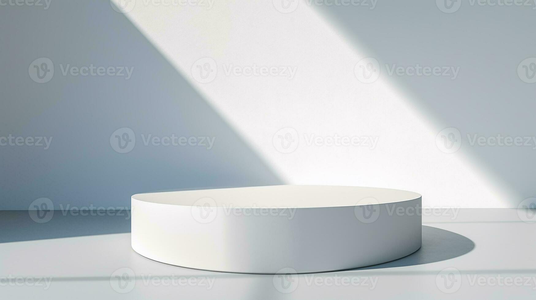AI generated 3d rendered white empty display podium Minimal scene for product display presentation photo