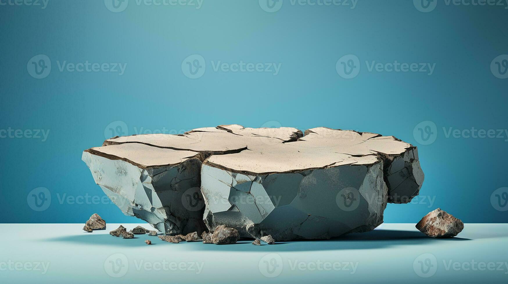 AI generated 3d rendered abstract empty display stone podium Minimal scene for product display presentation photo