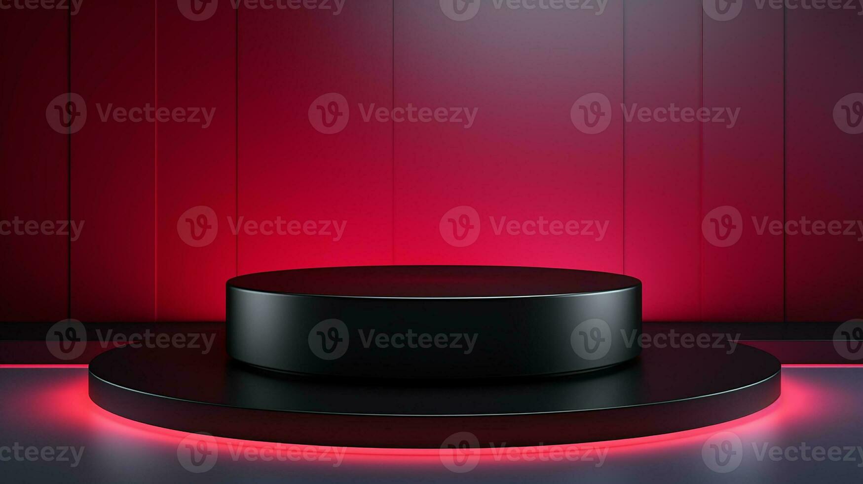AI generated 3d rendered black theme empty display podium Minimal scene for product display presentation photo