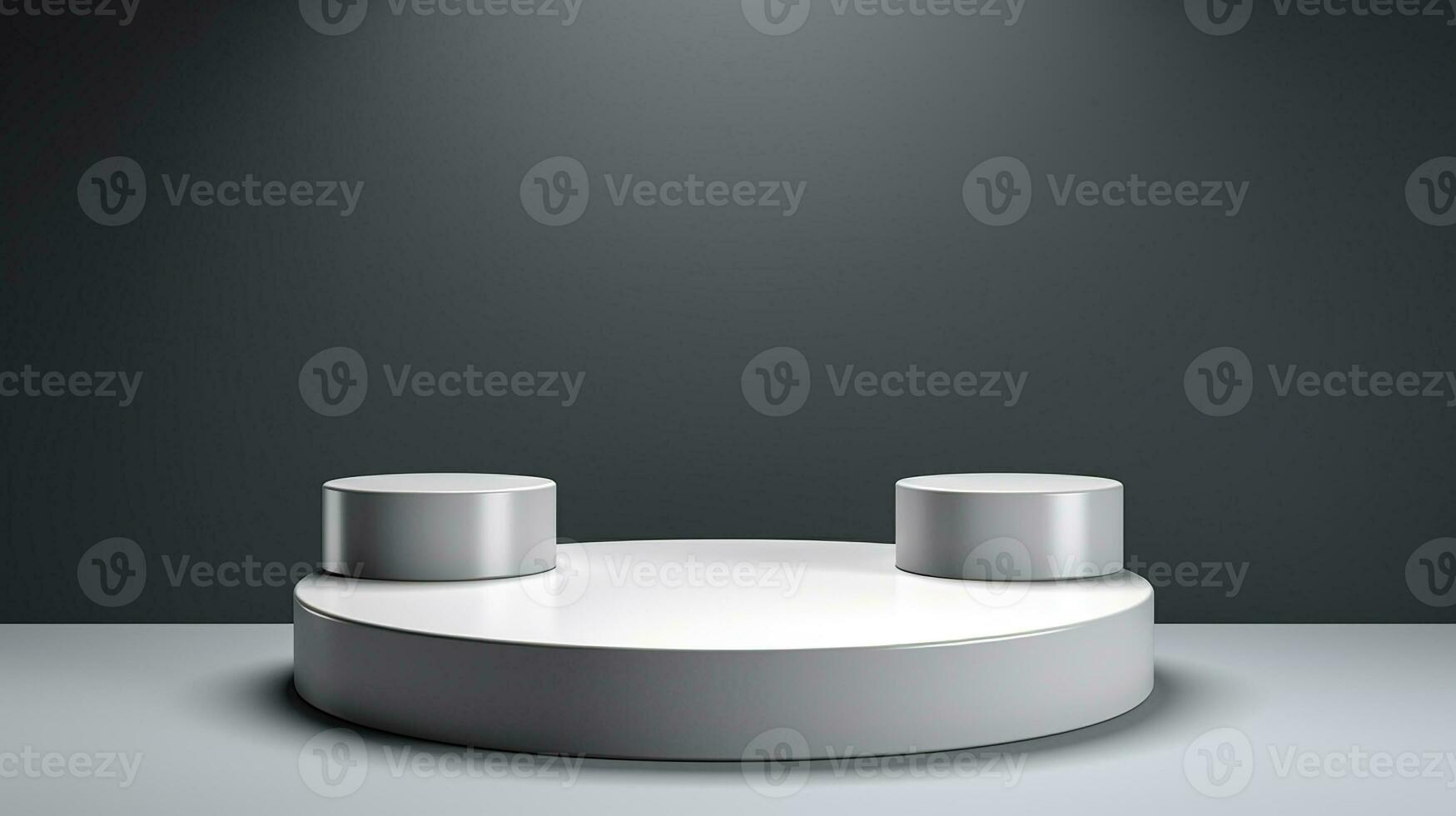 AI generated 3d rendered abstract gray empty display podium Minimal scene for product display presentation photo