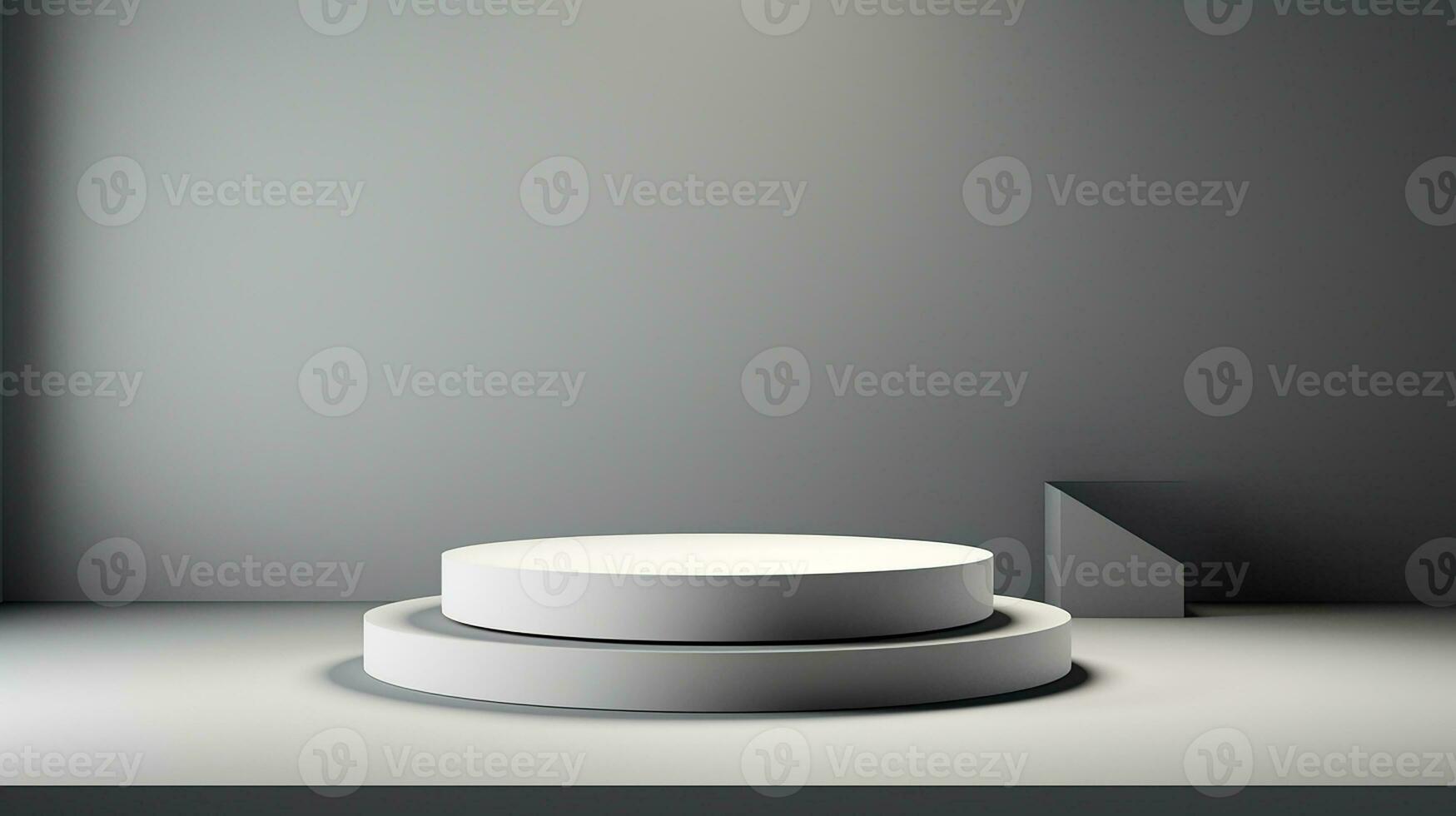 AI generated 3d rendered abstract gray empty display podium Minimal scene for product display presentation photo