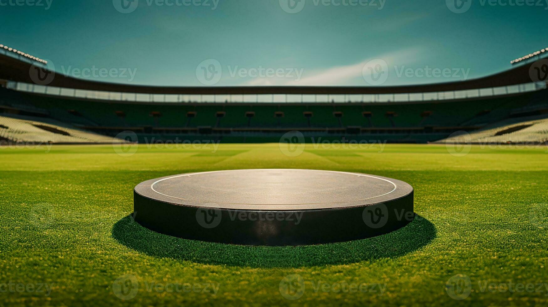 AI generated 3d rendered empty display podium in the sports stadium Minimal scene for product display presentation photo