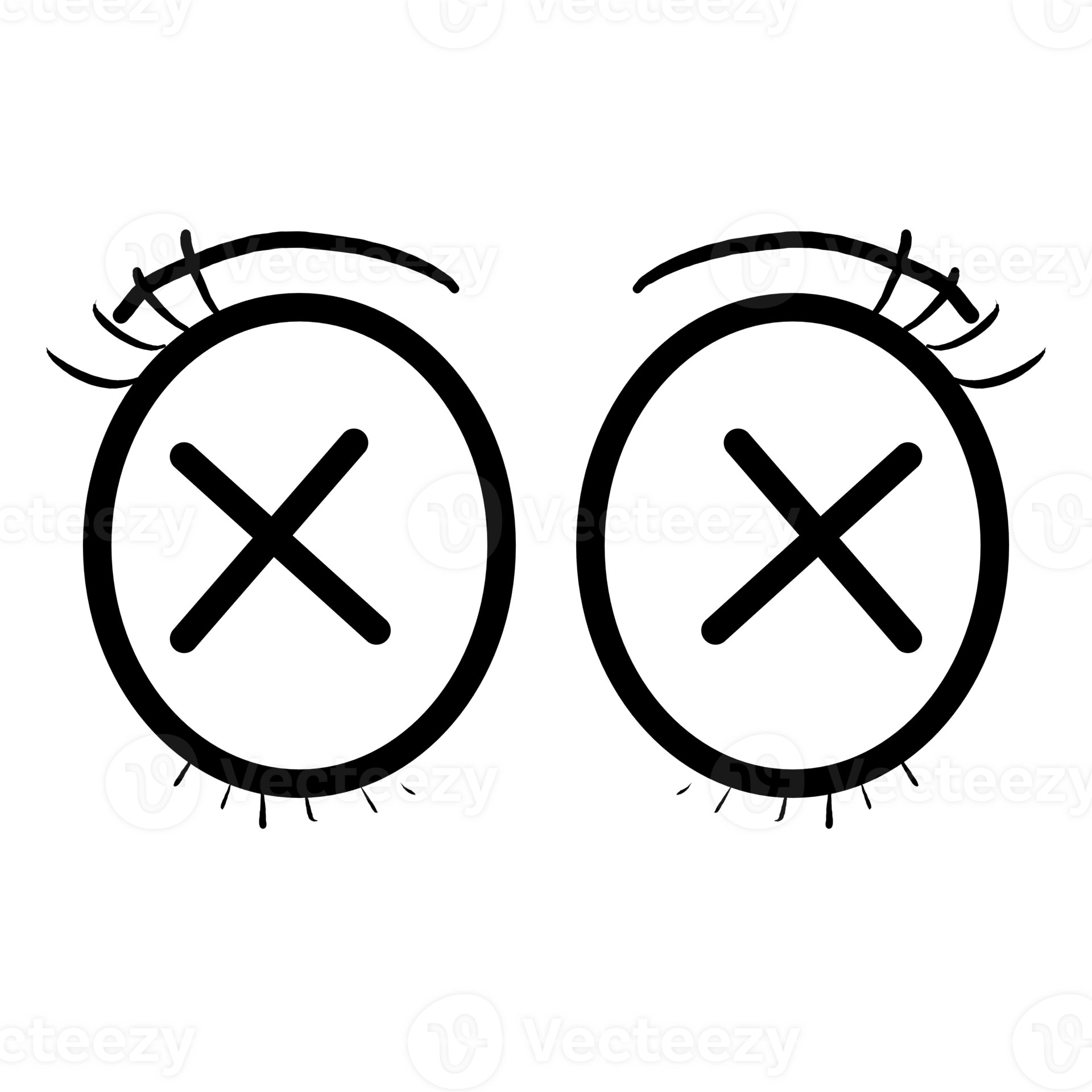 two eyes with crossed eyes icon on transparent background 35894245 PNG