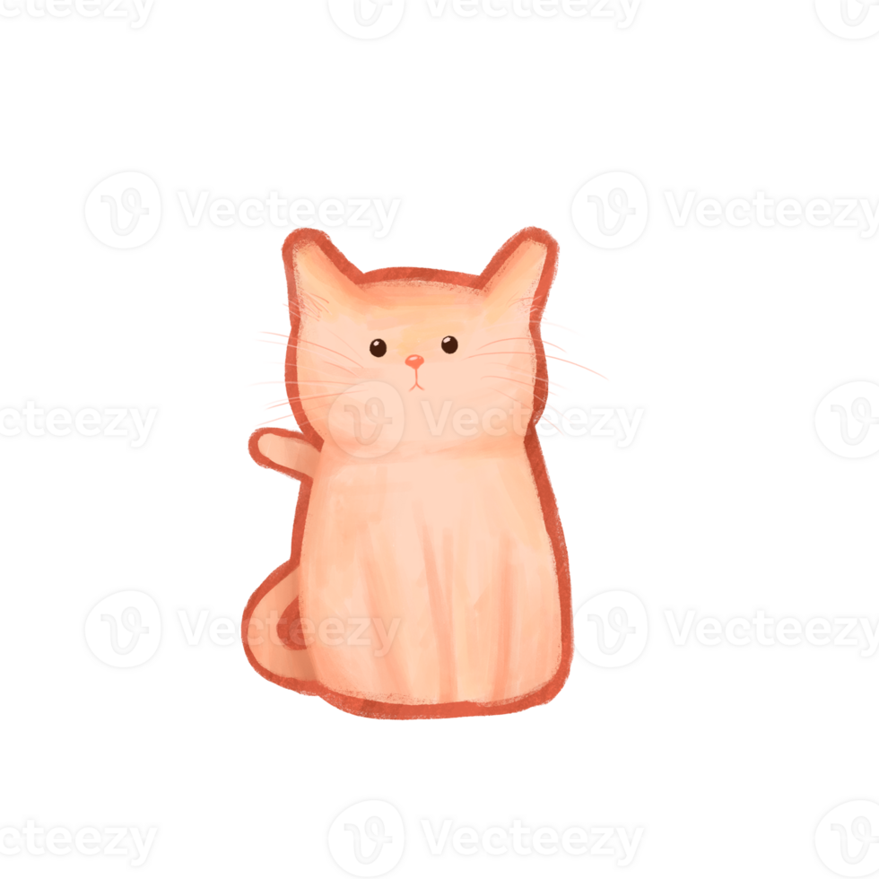 a cartoon cat sitting on a transparent background png