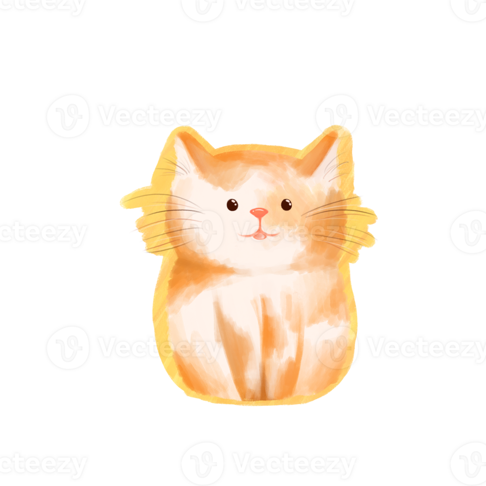 a cartoon cat sitting on a transparent background png