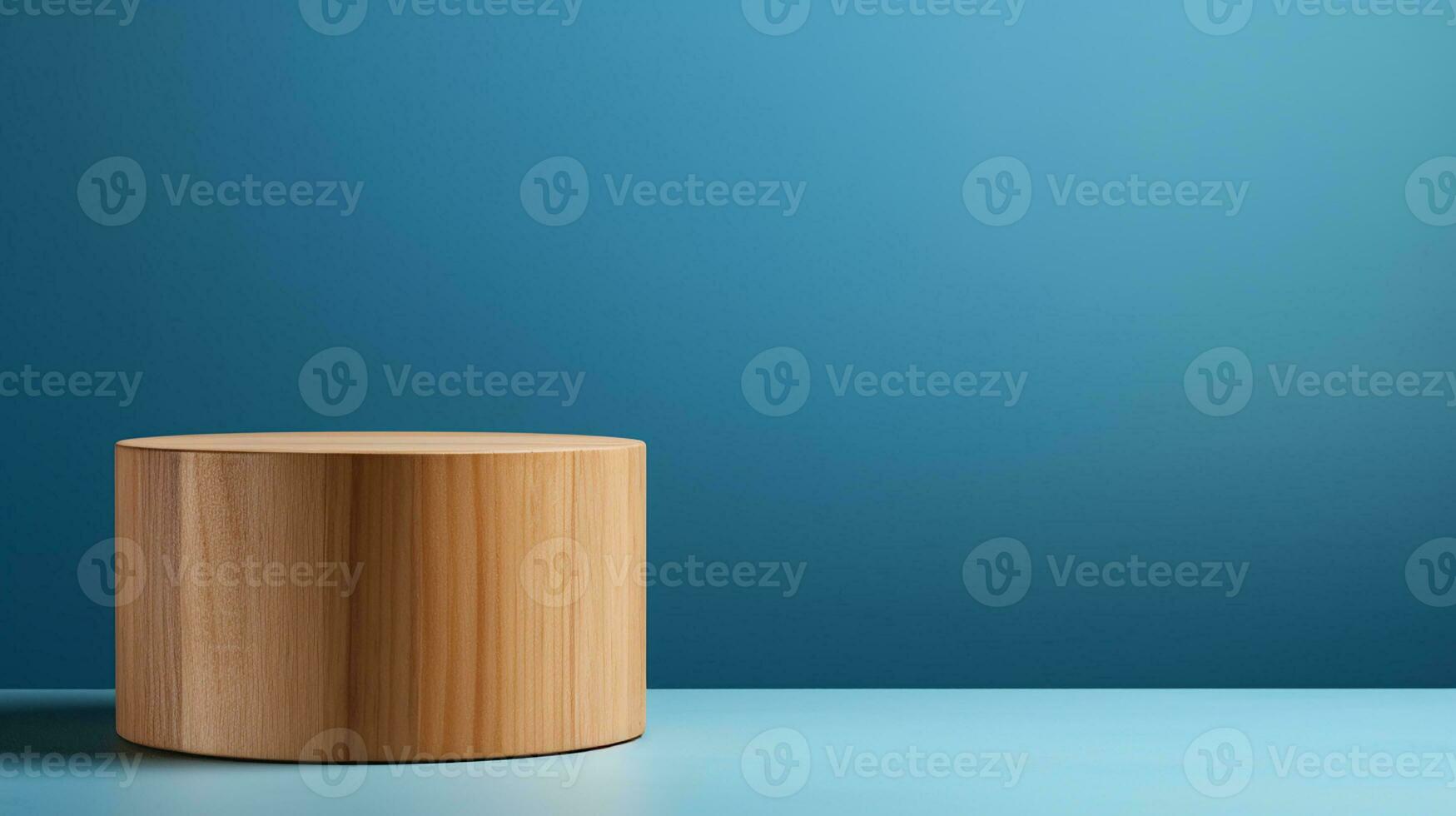 AI generated 3d rendered wooden empty display podium Minimal scene for product display presentation photo