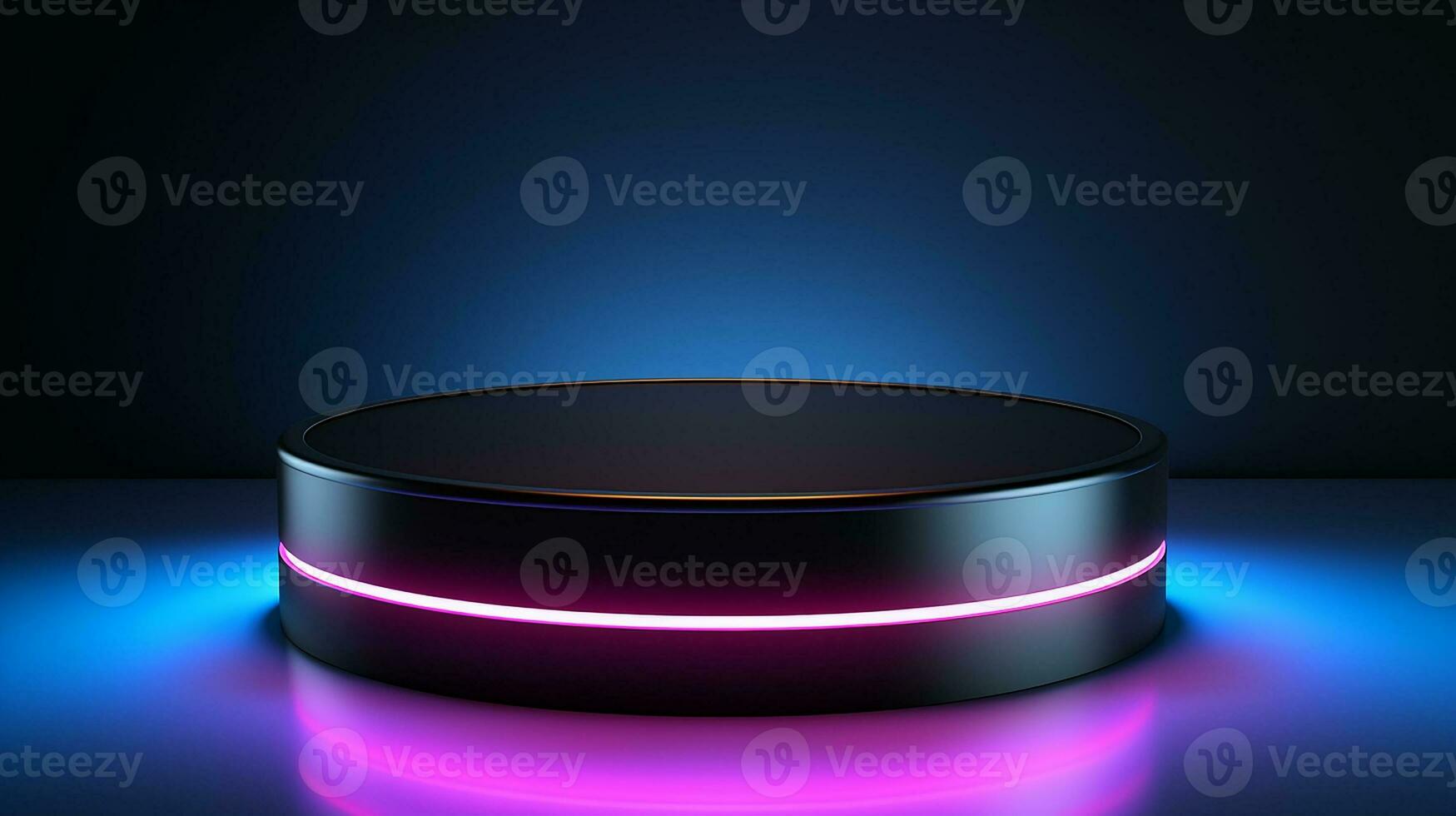 AI generated 3d rendered empty display podium with lights Minimal scene for product display presentation photo