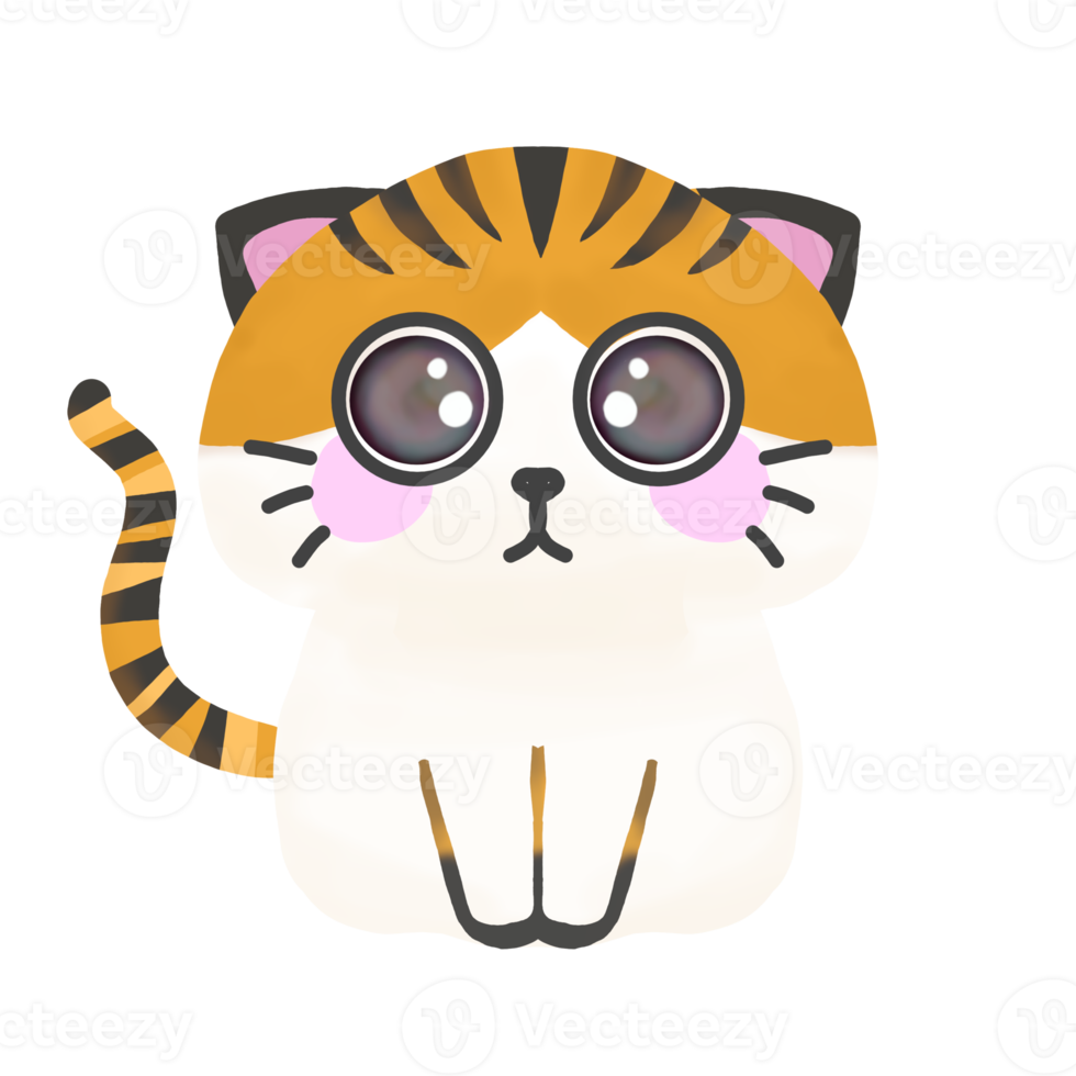 kawaii cat cartoon clip art png