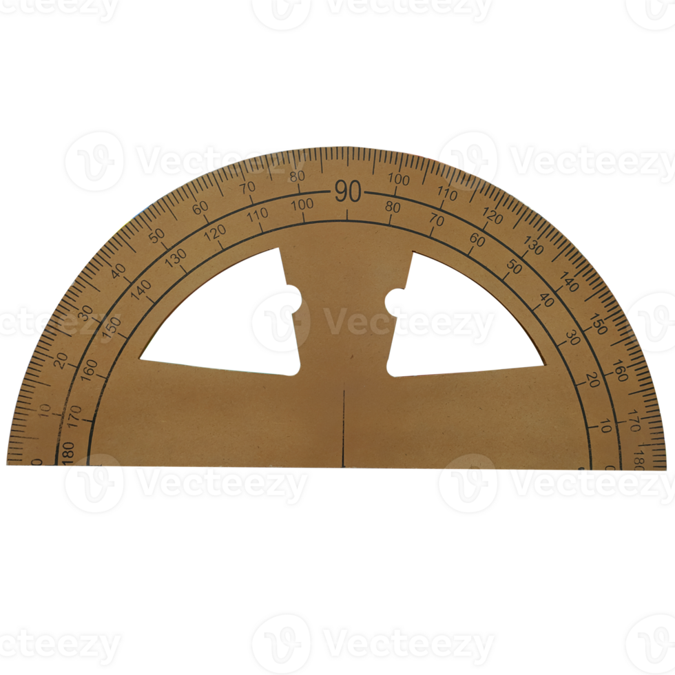wooden protractor for drawing  and measure angles png