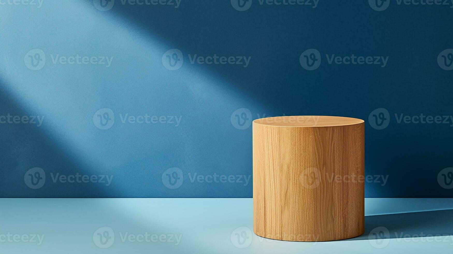 AI generated 3d rendered wooden empty display podium Minimal scene for product display presentation photo