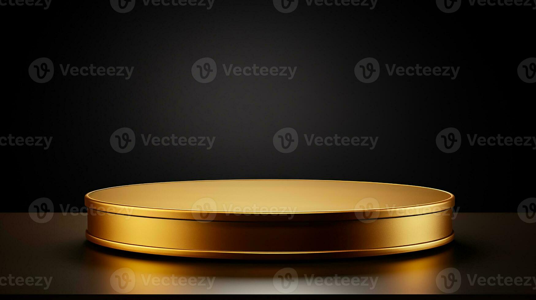 AI generated 3d rendered empty display golden podium Minimal scene for product display presentation photo