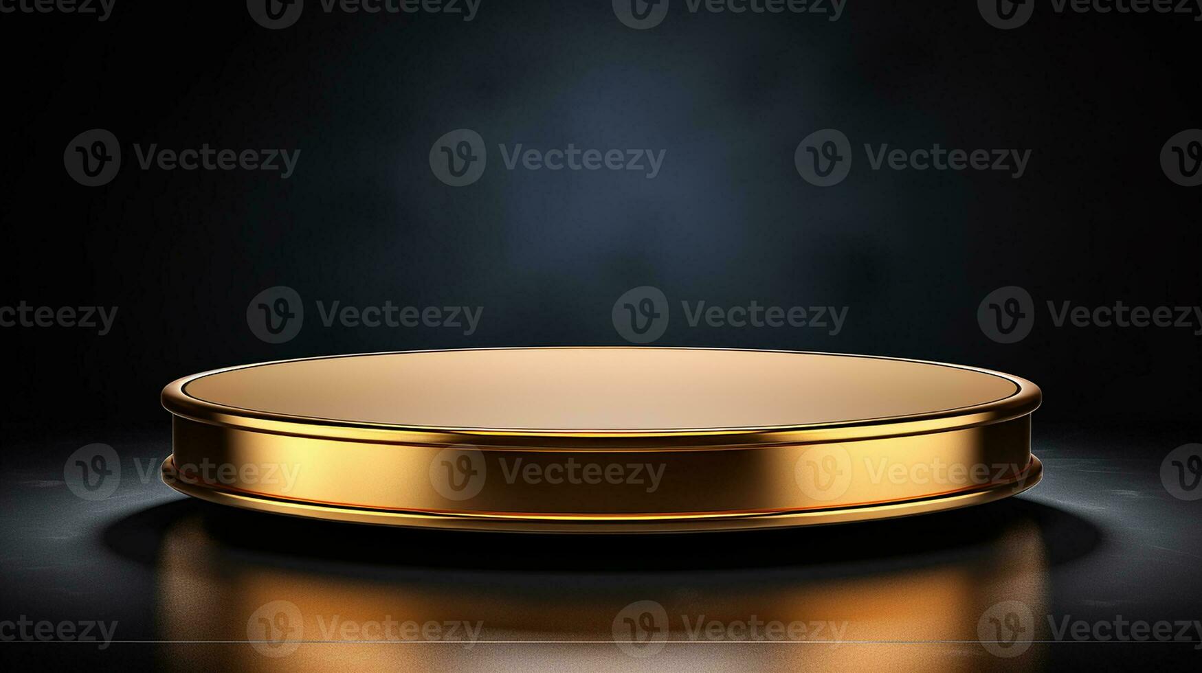 AI generated 3d rendered empty display golden podium Minimal scene for product display presentation photo