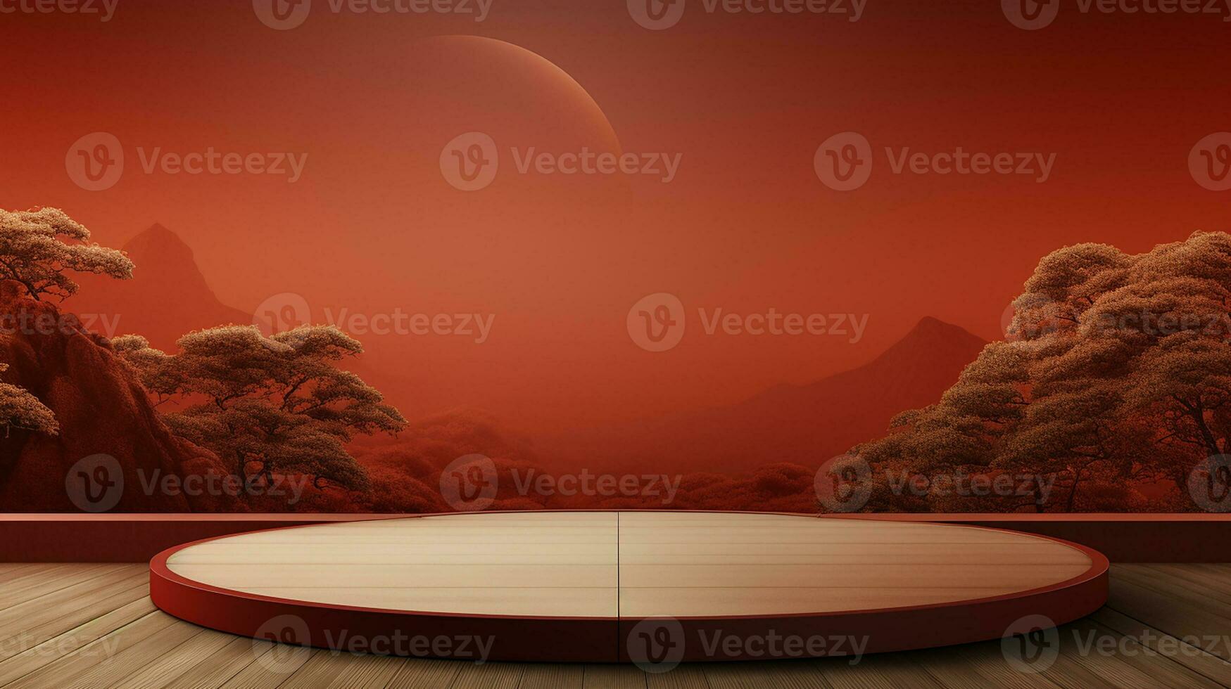 AI generated 3d rendered abstract empty display podium Minimal scene for product display presentation photo