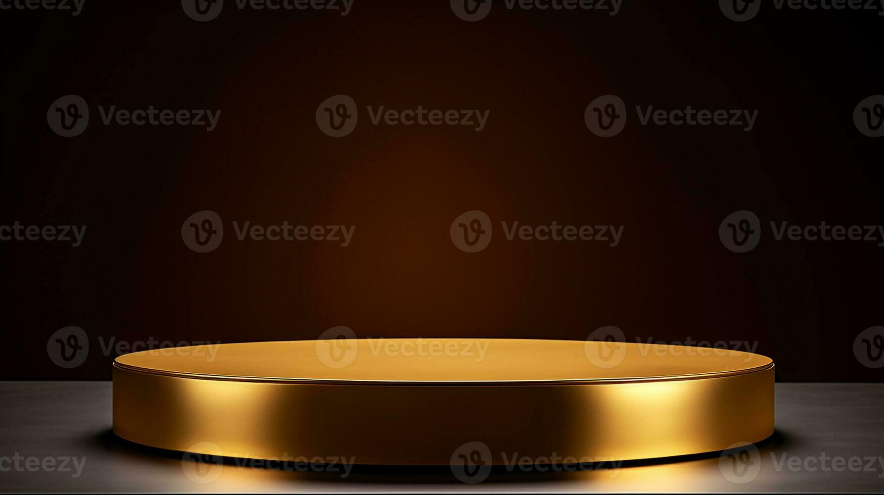 AI generated 3d rendered empty display golden podium Minimal scene for product display presentation photo