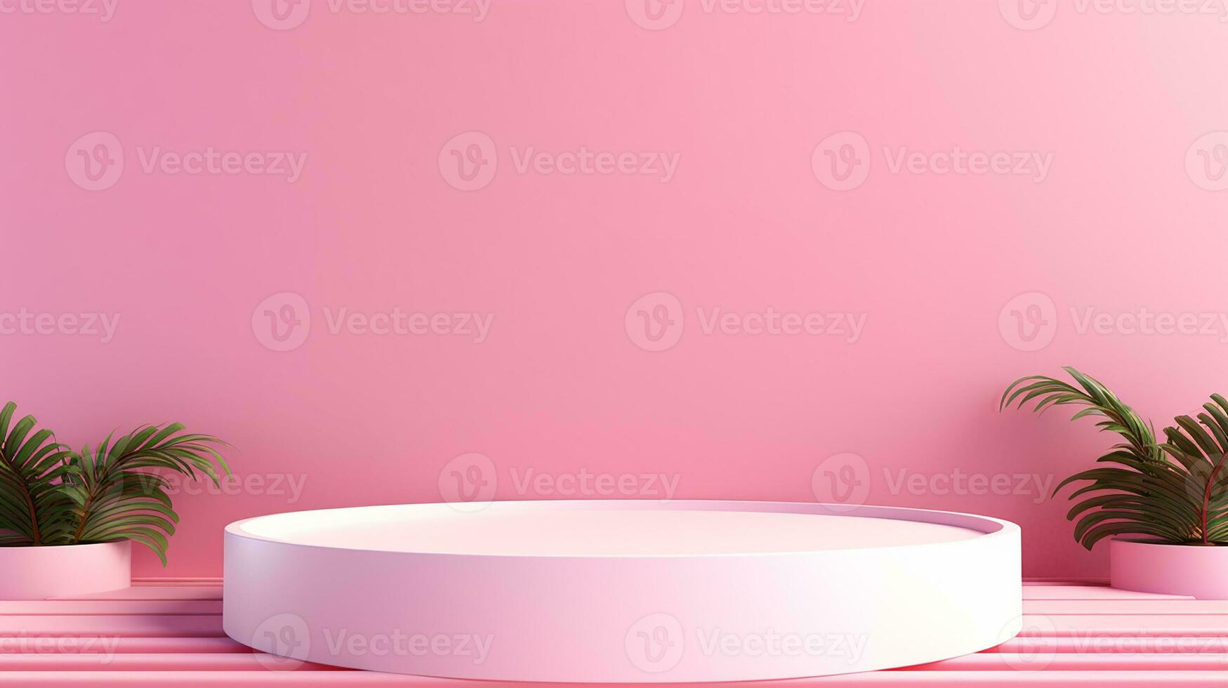 AI generated 3d rendered pink empty display podium Minimal scene for product display presentation photo
