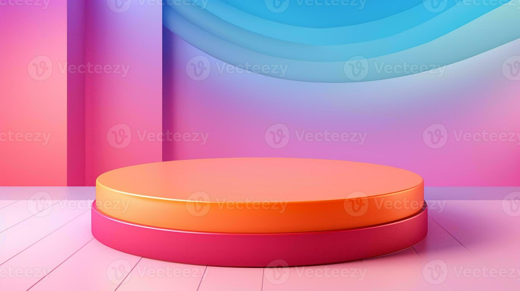 AI generated 3d rendered abstract empty display podium Minimal scene for product display presentation photo
