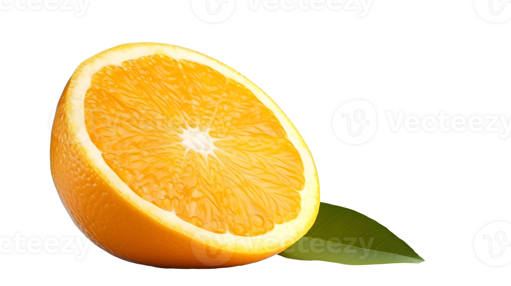 AI generated Close up photo of fresh and tasty orange fruit without background. Transparent PNG inside