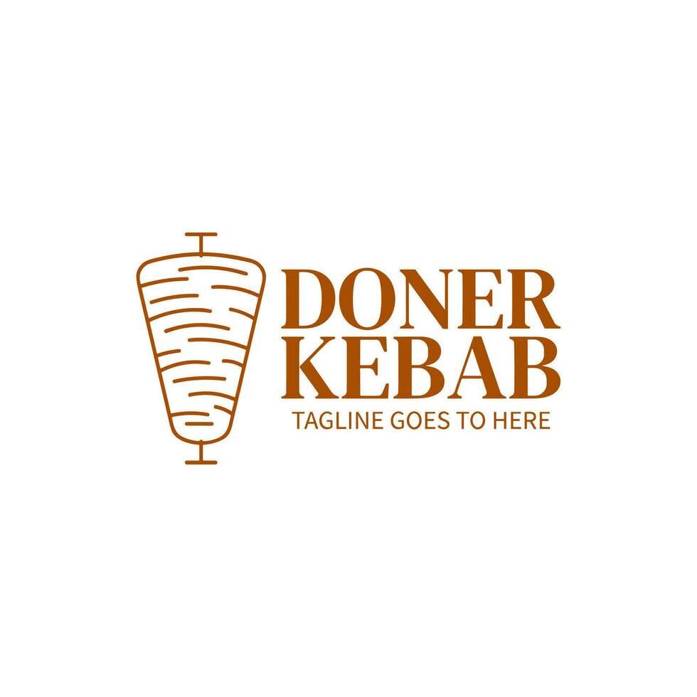 logotipo de shawarma para restaurantes y mercados. plantilla de logotipo de doner kebab. vector