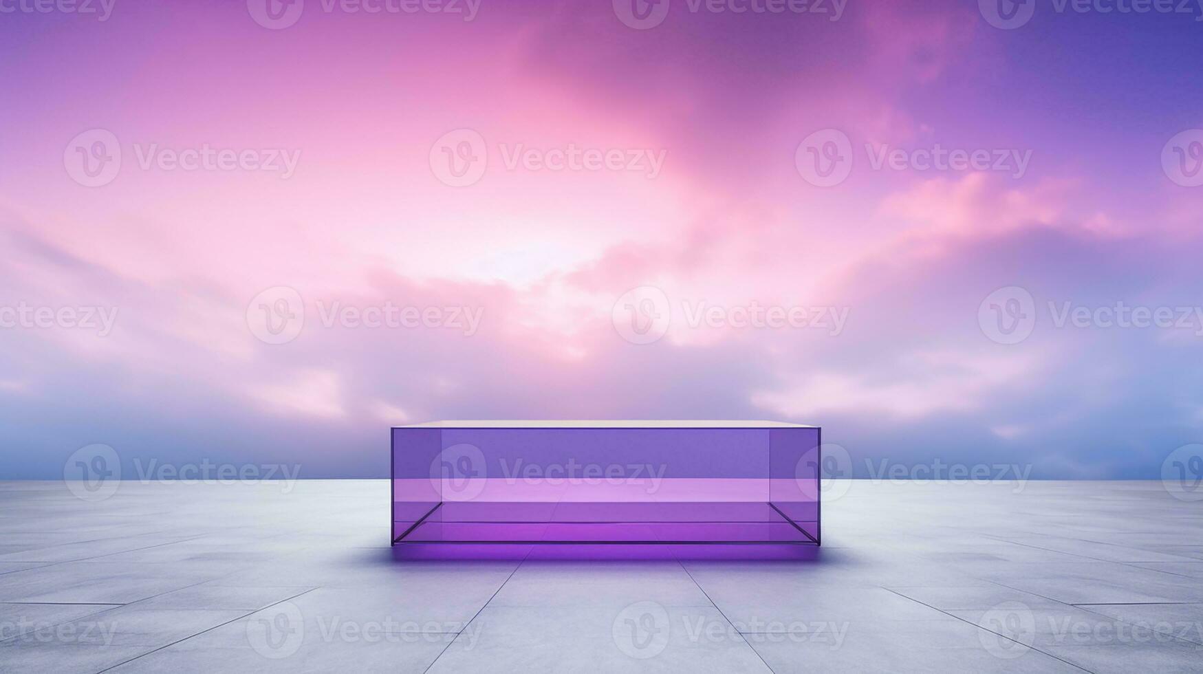 AI generated 3d rendered empty display glass podium Minimal scene for product display presentation photo