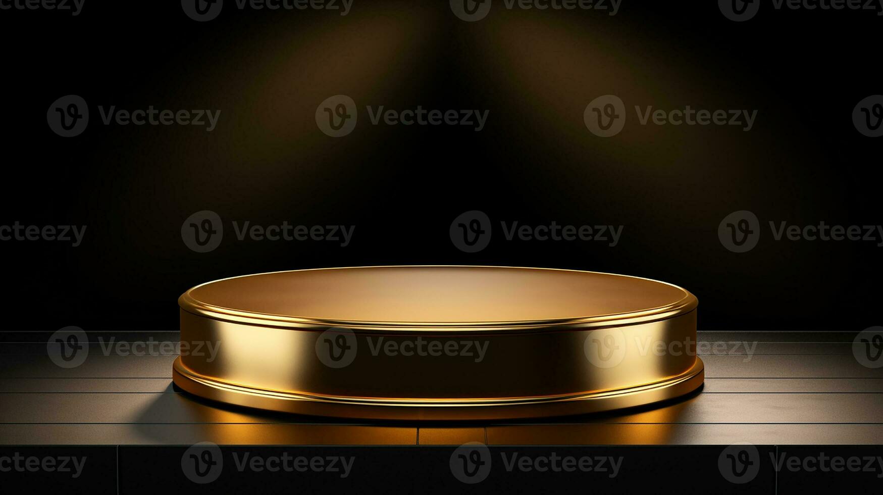 AI generated 3d rendered empty display golden podium Minimal scene for product display presentation photo