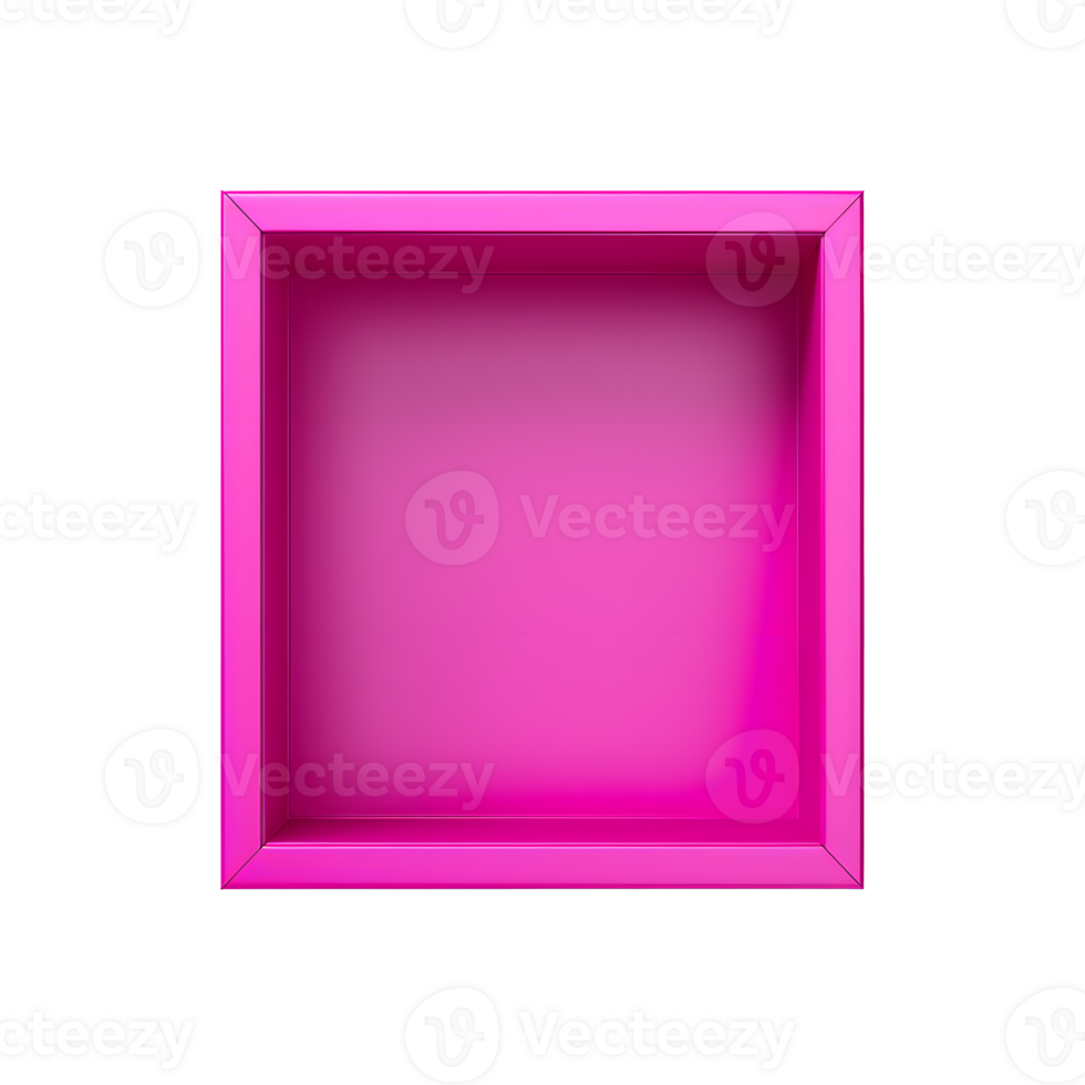 AI generated Top view of pink opened box with empty space for product