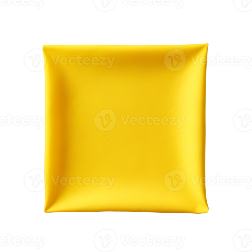 AI generated Top view of yellow napkin. Close up view. Transparent PNG inside