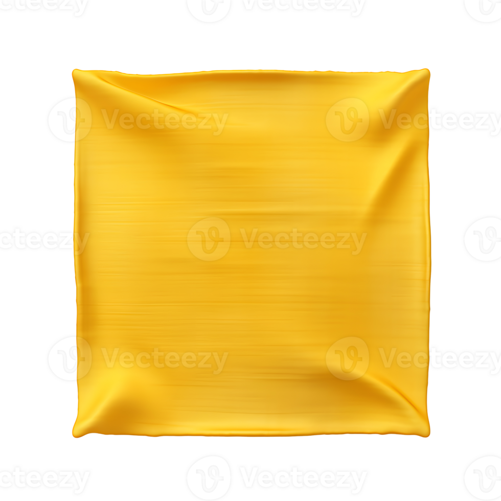 AI generated Top view of yellow napkin. Close up view. Transparent PNG inside