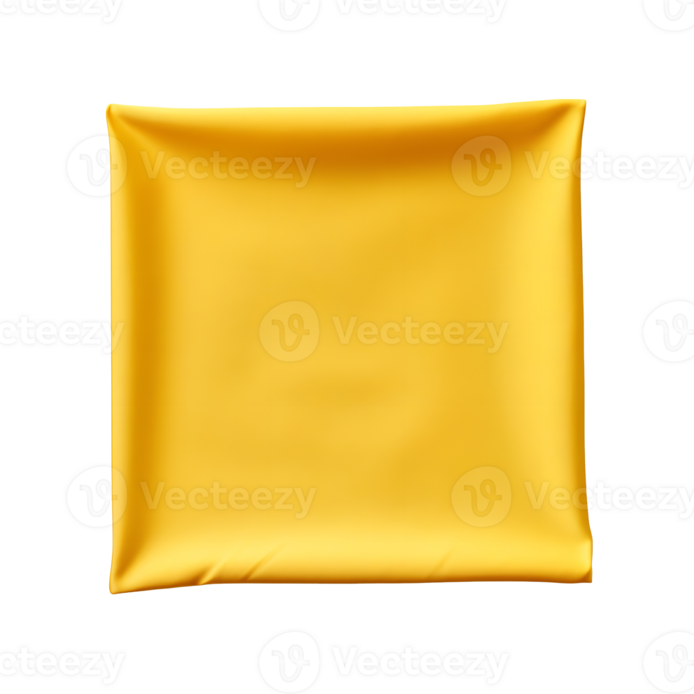 AI generated Top view of yellow napkin. Close up view. Transparent PNG inside