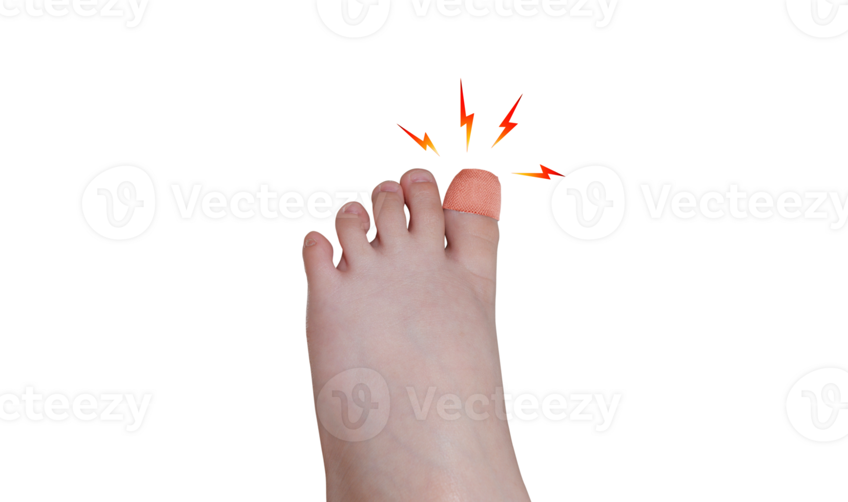 Close the bandage on the big toe PNG transparent